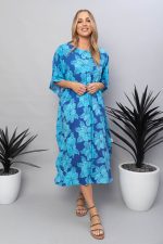 Mineral Blue Kaftan - Hibiscus Edition