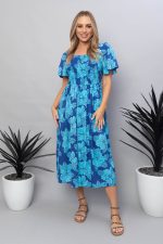 Aquatic Floral Dress - Hibiscus Edition