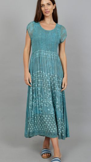 Aqua Elegance Flowy Dress