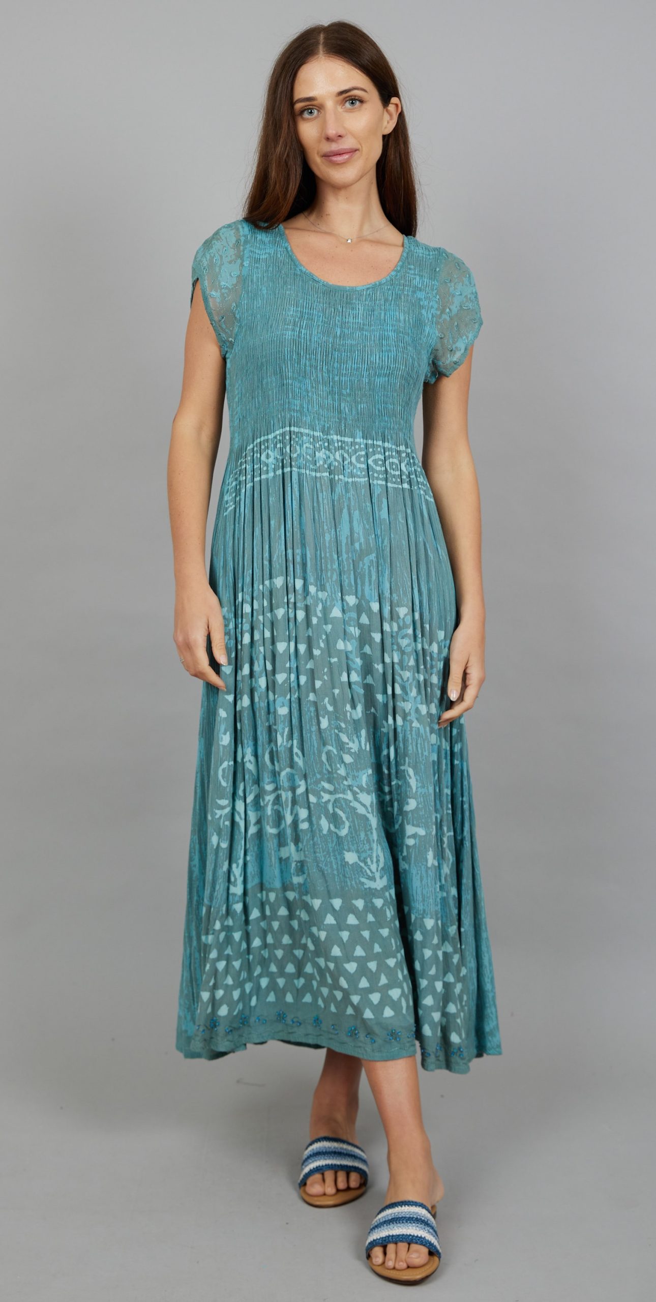 Aqua Elegance Flowy Dress